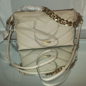 Rebecca Minkoff Cream Crossbody Bag with Gold Chain
